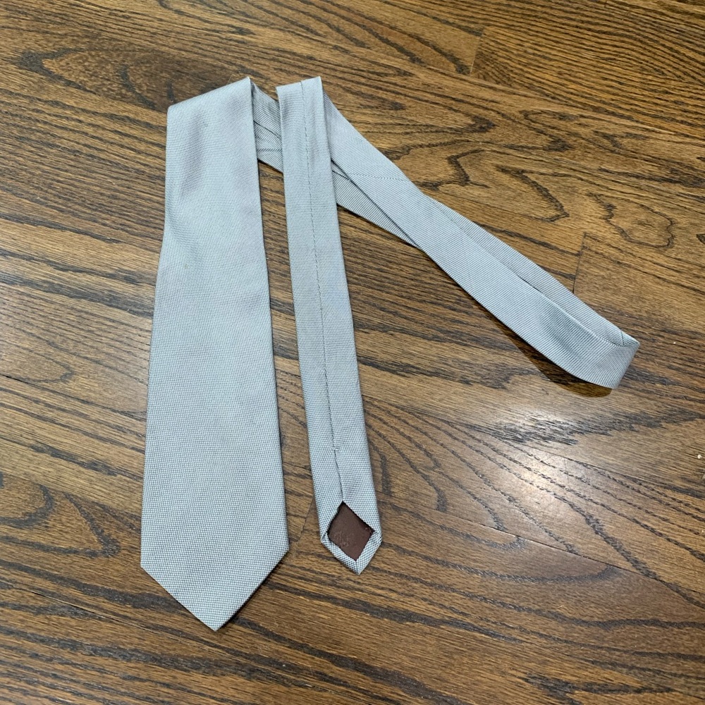 Vintage Lauren Ralph Lauren 100% Silk Tie Gray Patterned Made in Italy
